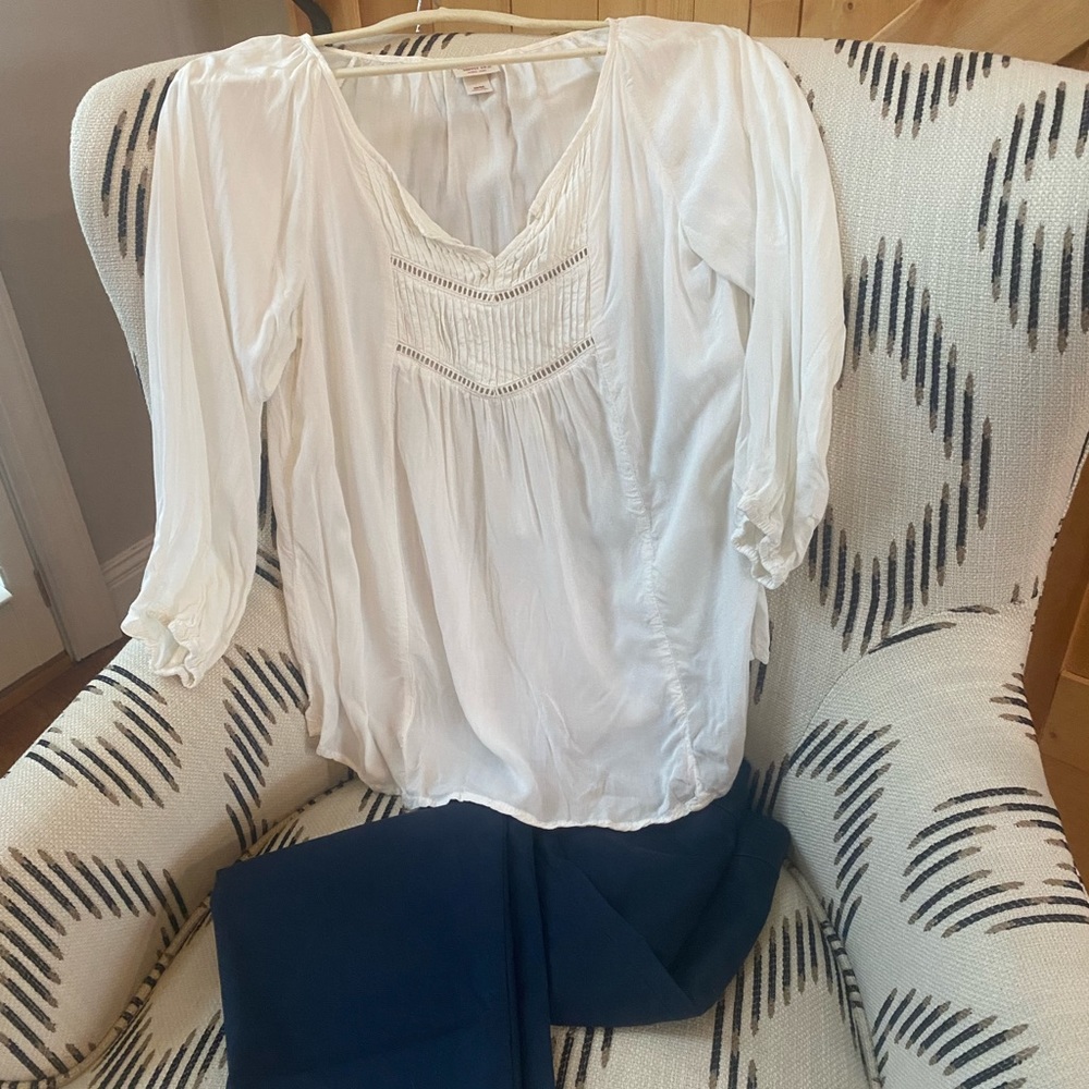 Women’s off white boho top from Target.